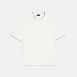 Theory Kolben Short-Sleeve Tee In Cotton-Linen-Men T-shirts + Polos|Sweaters + Cardigans
