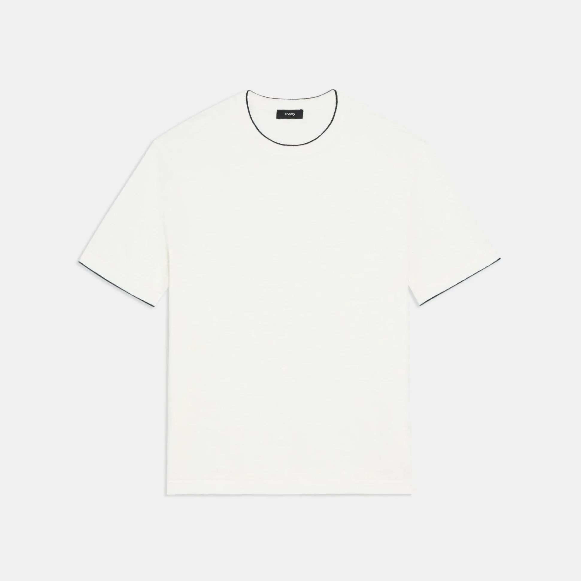 Theory Kolben Short-Sleeve Tee In Cotton-Linen-Men T-shirts + Polos|Sweaters + Cardigans