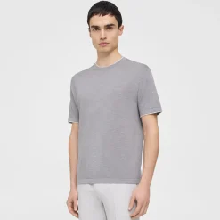 Theory Kolben Short-Sleeve Tee In Cotton-Linen-Men T-shirts + Polos|Sweaters + Cardigans