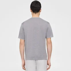 Theory Kolben Short-Sleeve Tee In Cotton-Linen-Men T-shirts + Polos|Sweaters + Cardigans