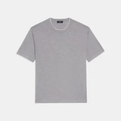 Theory Kolben Short-Sleeve Tee In Cotton-Linen-Men T-shirts + Polos|Sweaters + Cardigans