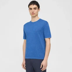 Theory Kolben Short-Sleeve Tee In Cotton-Linen-Men Sweaters + Cardigans|T-shirts + Polos