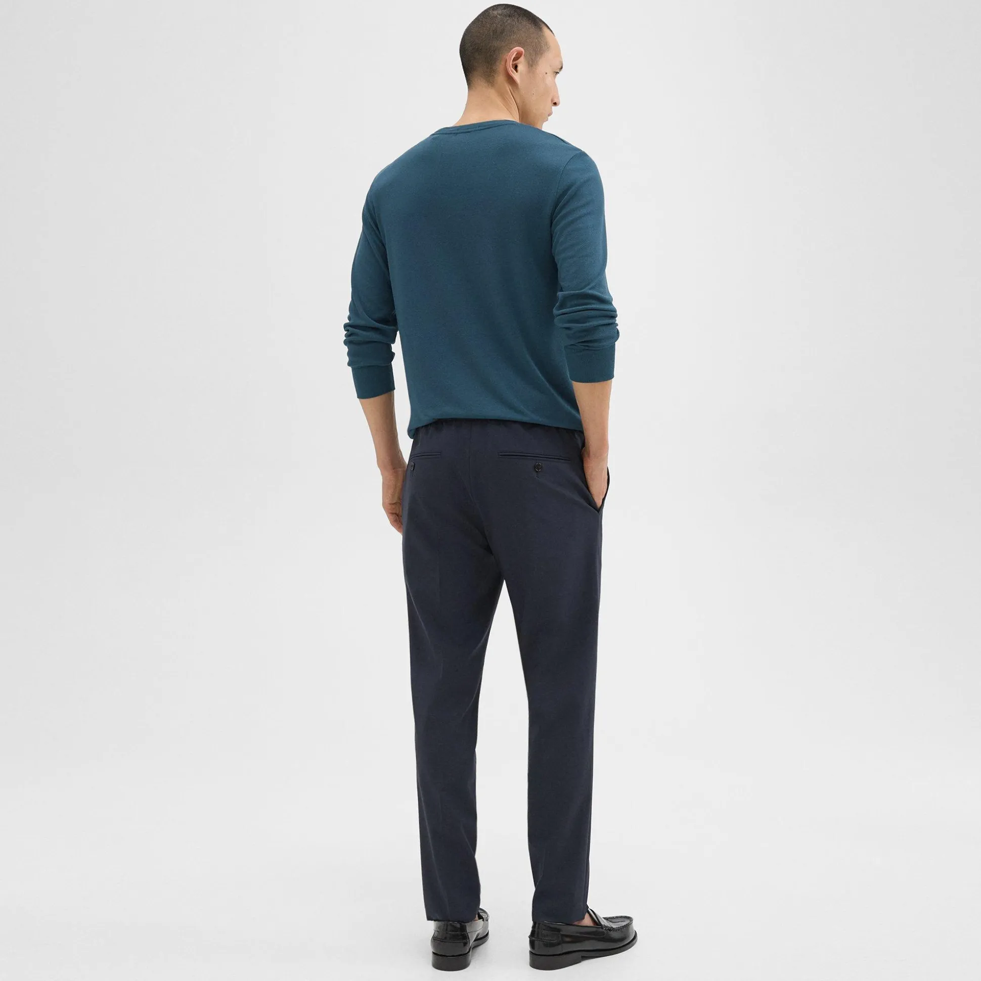 Theory Larin Drawstring Pant In Stretch Wool-Men Pants