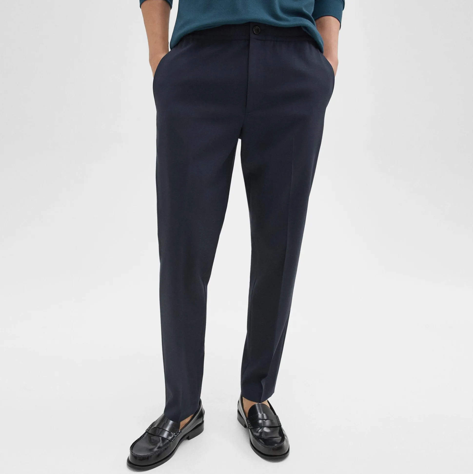 Theory Larin Drawstring Pant In Stretch Wool-Men Pants
