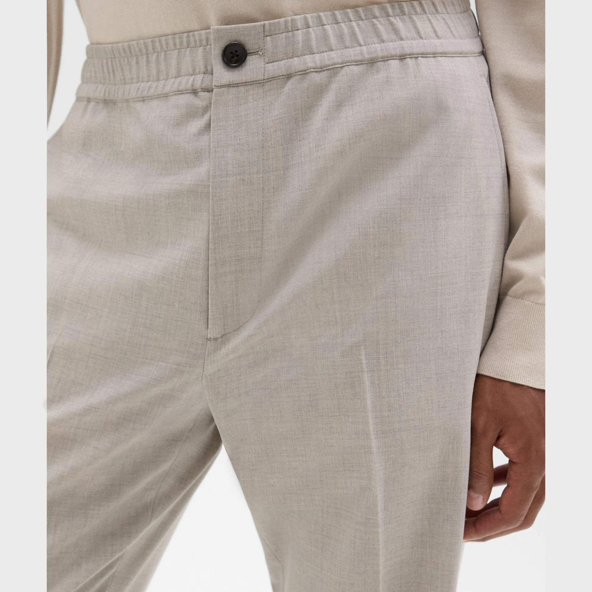 Theory Larin Drawstring Pant In Stretch Wool-Men Pants
