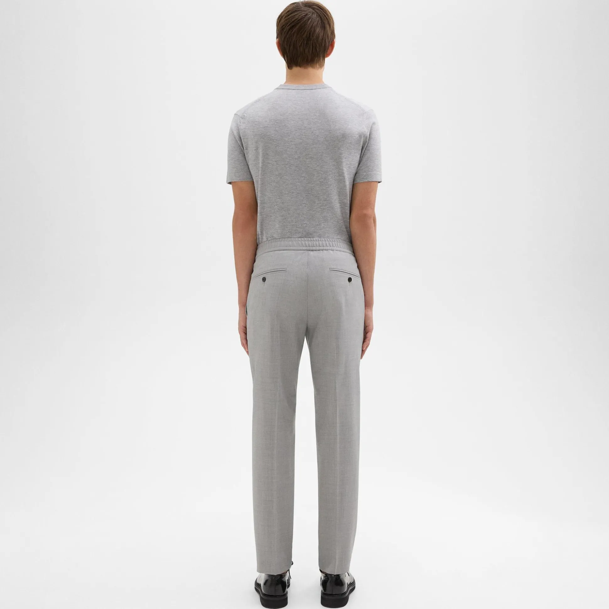 Theory Larin Drawstring Pant In Stretch Wool-Men Pants