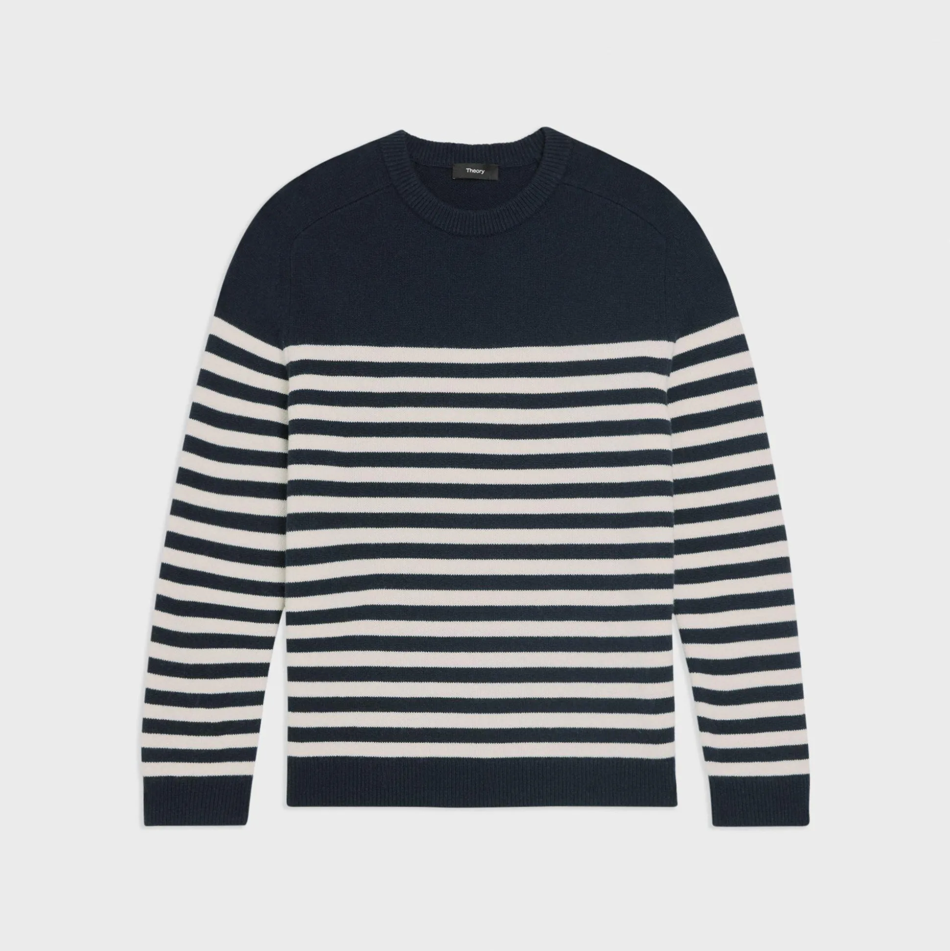 Theory Latho Striped Sweater In Wool-Cashmere-Men Sweaters + Cardigans