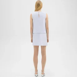 Theory Layered Shift Dress In Cotton-Women Dresses