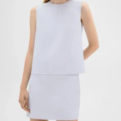 Theory Layered Shift Dress In Cotton-Women Dresses