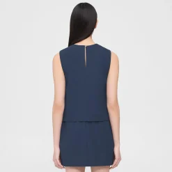 Theory Layered Shift Dress In Cotton-Women Dresses