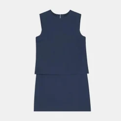 Theory Layered Shift Dress In Cotton-Women Dresses