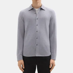 Theory Lorean Shirt In Merino Wool-Men Sweaters + Cardigans|Shirts