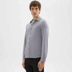 Theory Lorean Shirt In Merino Wool-Men Sweaters + Cardigans|Shirts