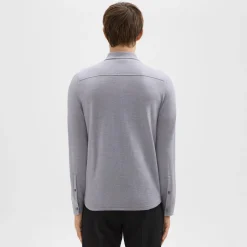 Theory Lorean Shirt In Merino Wool-Men Sweaters + Cardigans|Shirts