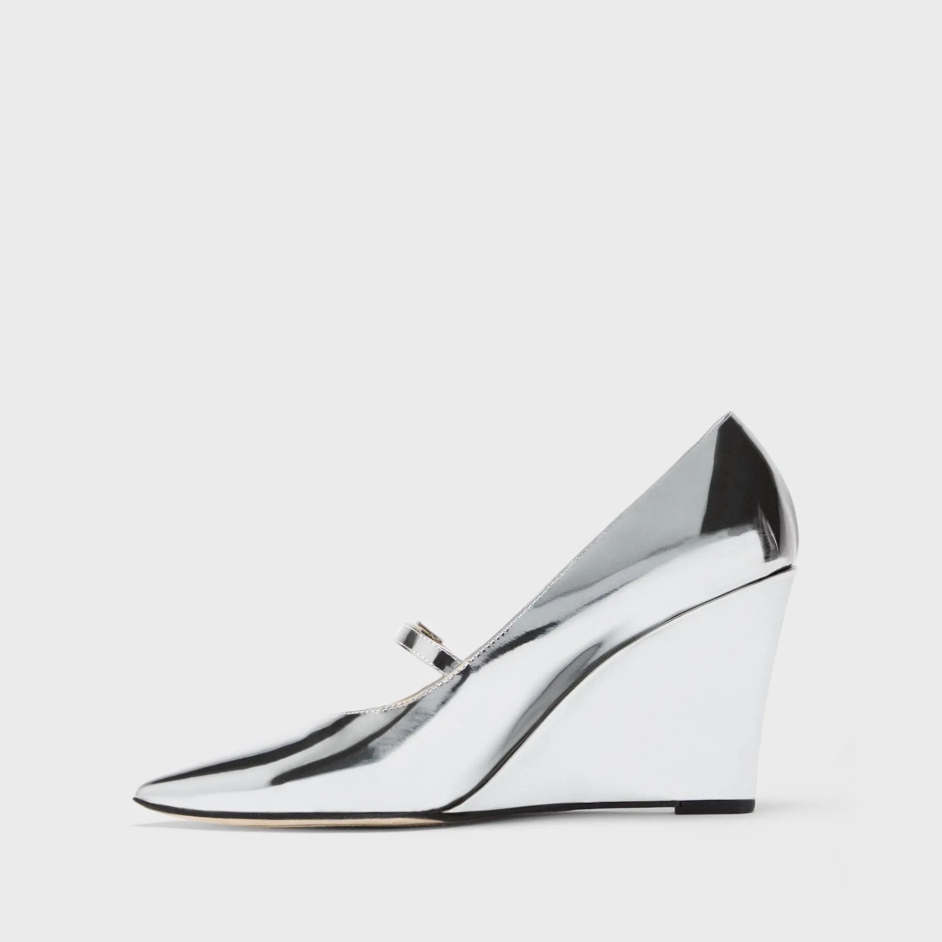 Theory Mary Jane Wedge In Metallic Leather-Women Shoes