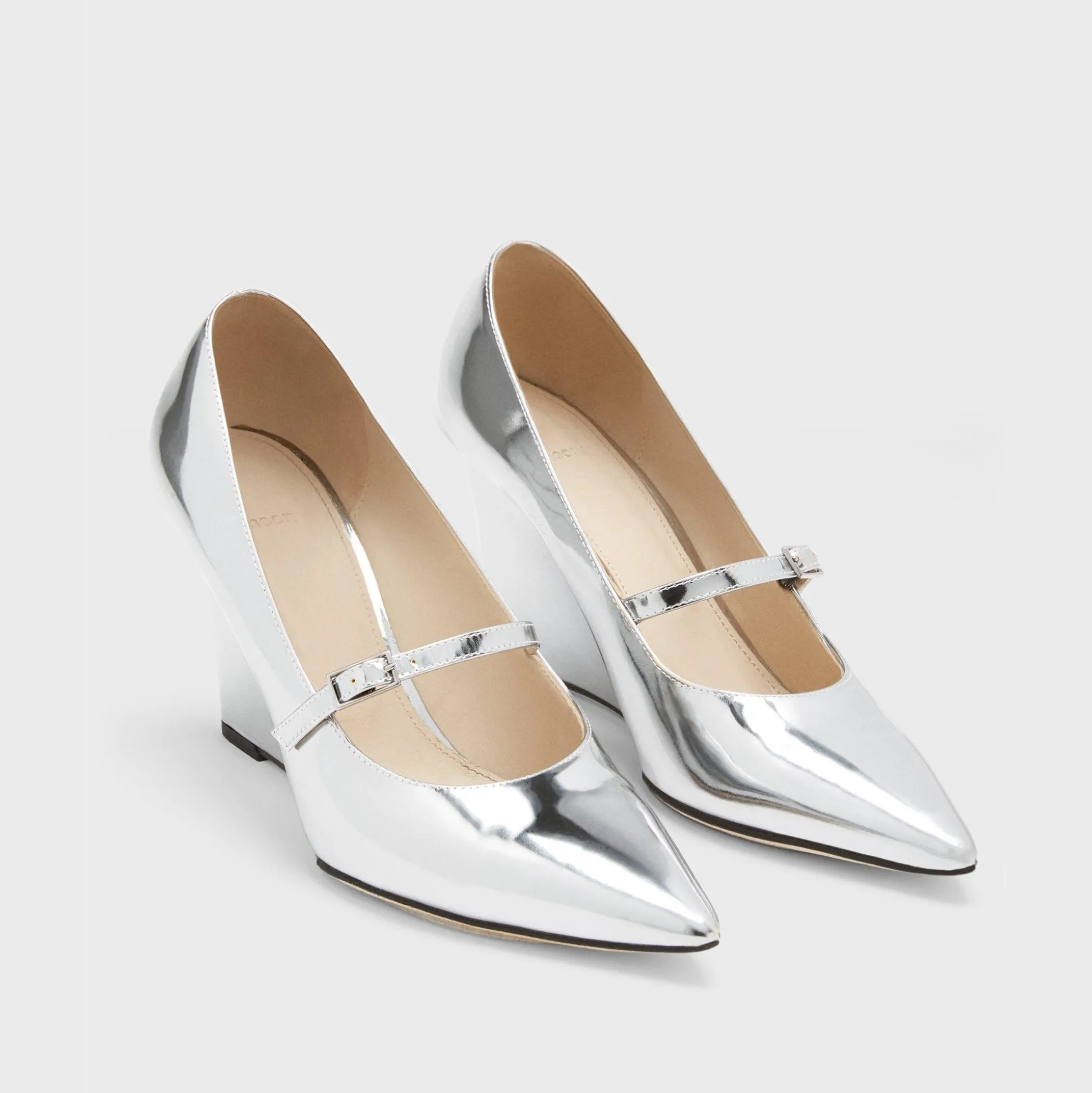 Theory Mary Jane Wedge In Metallic Leather-Women Shoes