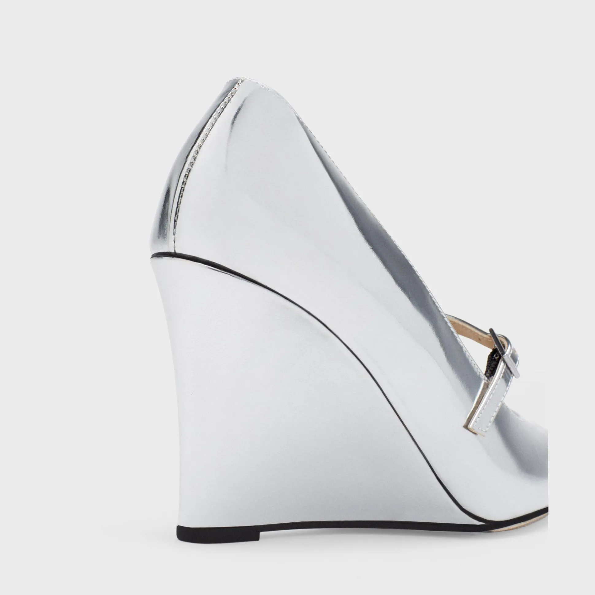 Theory Mary Jane Wedge In Metallic Leather-Women Shoes