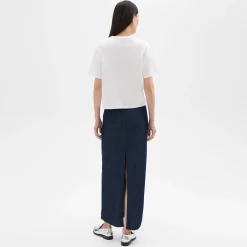 Theory Maxi Trouser Skirt In Denim-Women Skirts