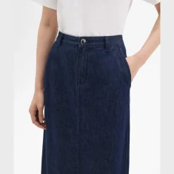 Theory Maxi Trouser Skirt In Denim-Women Skirts