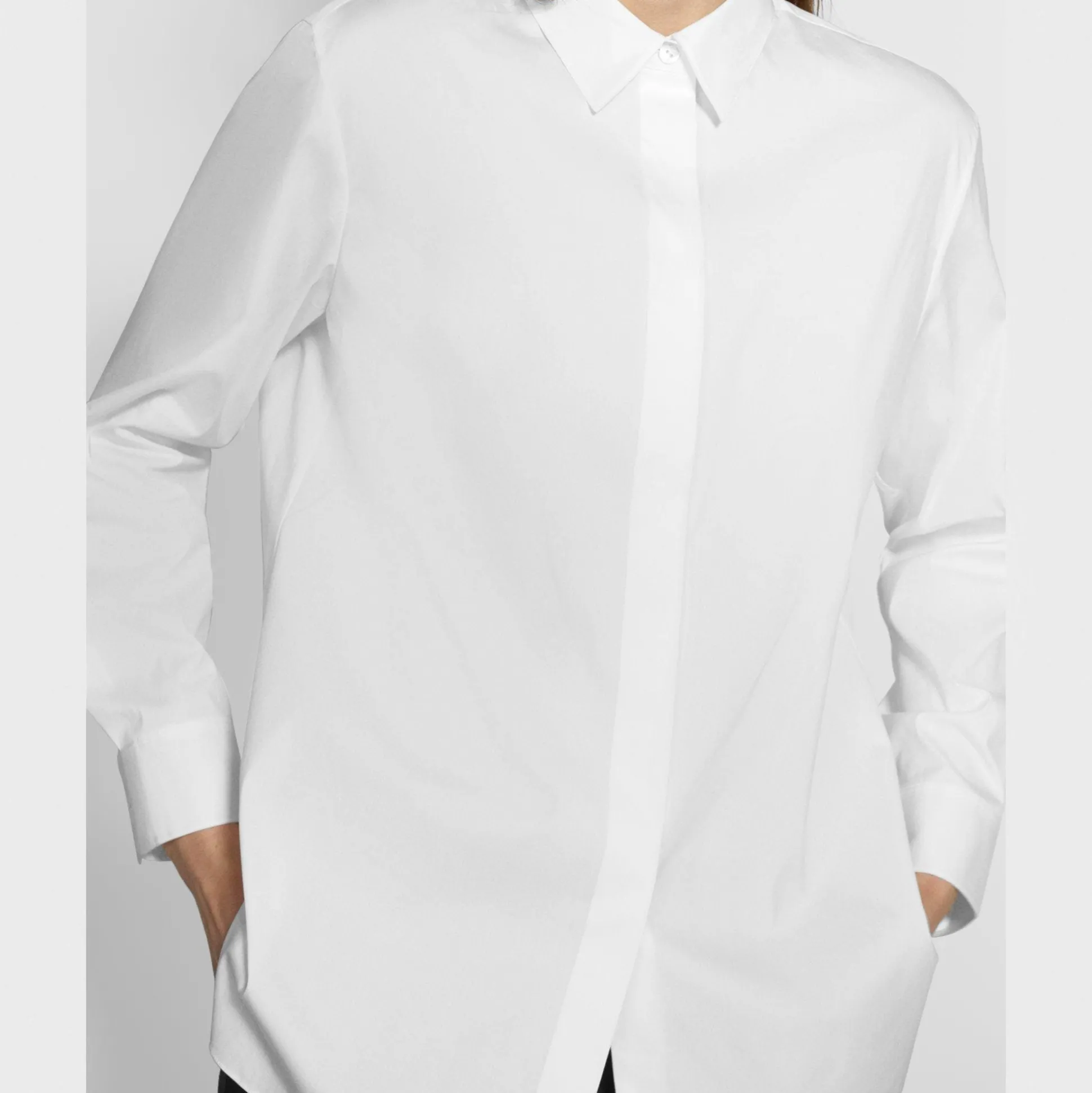 Theory Menswear Shirt In Good Cotton-Women Tops