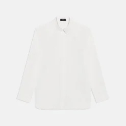 Theory Menswear Shirt In Good Cotton-Women Tops