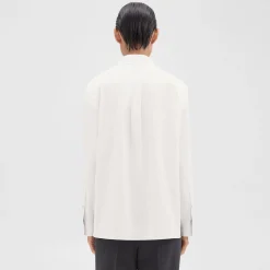 Theory Menswear Shirt In Good Cotton-Women Tops