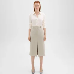 Theory Midi Trouser Skirt In Admiral Crepe-Women Suits|Skirts