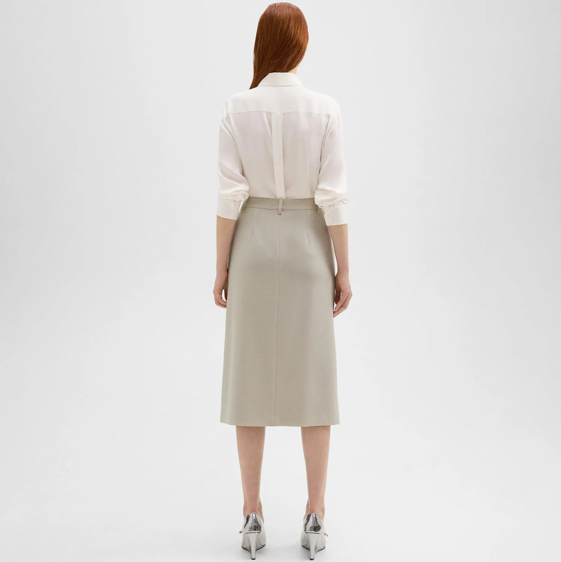 Theory Midi Trouser Skirt In Admiral Crepe-Women Suits|Skirts