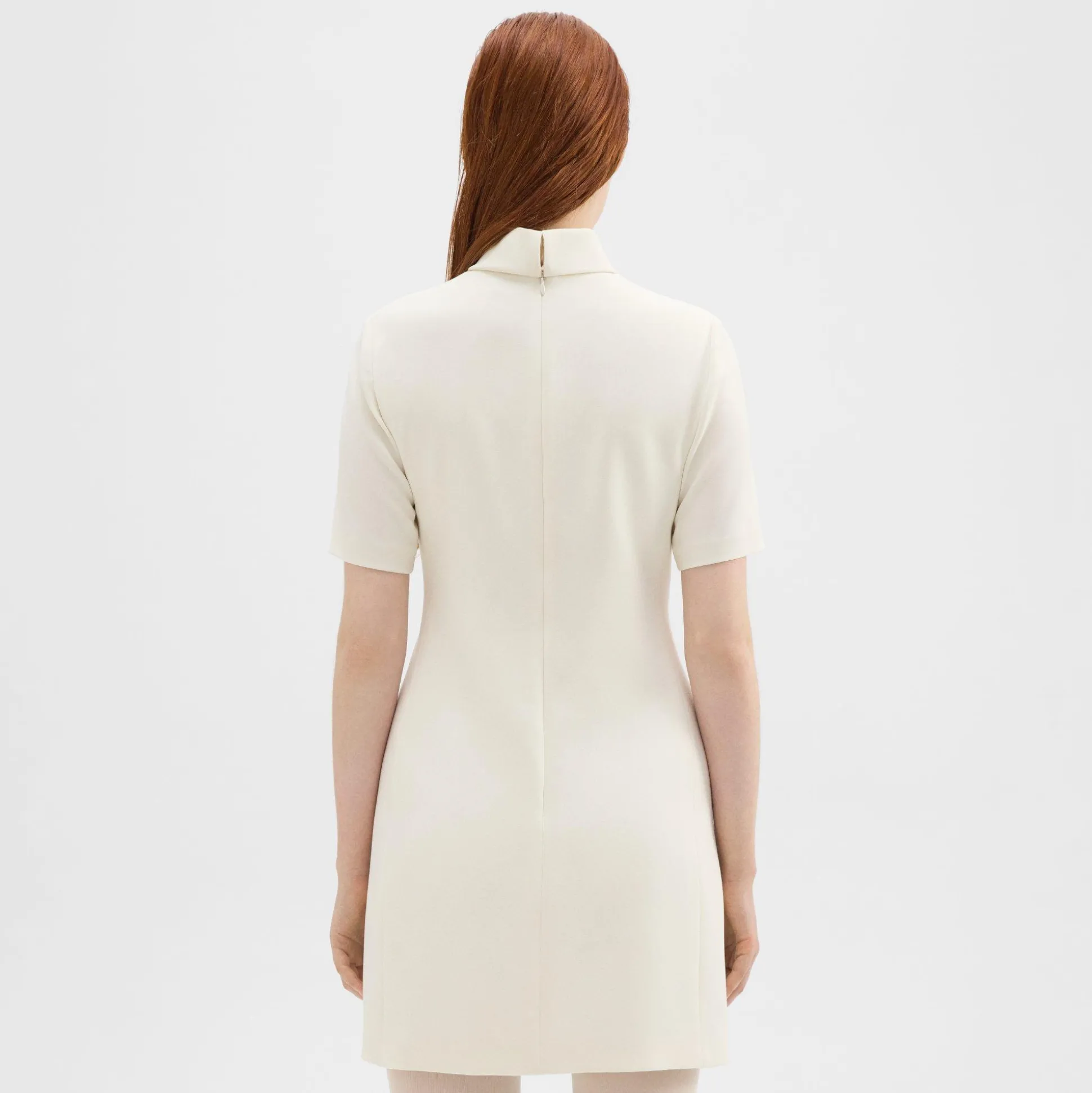 Theory Mini Roll Neck Dress In Admiral Crepe-Women Dresses