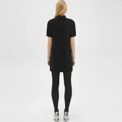 Theory Mini Roll Neck Dress In Admiral Crepe-Women Dresses