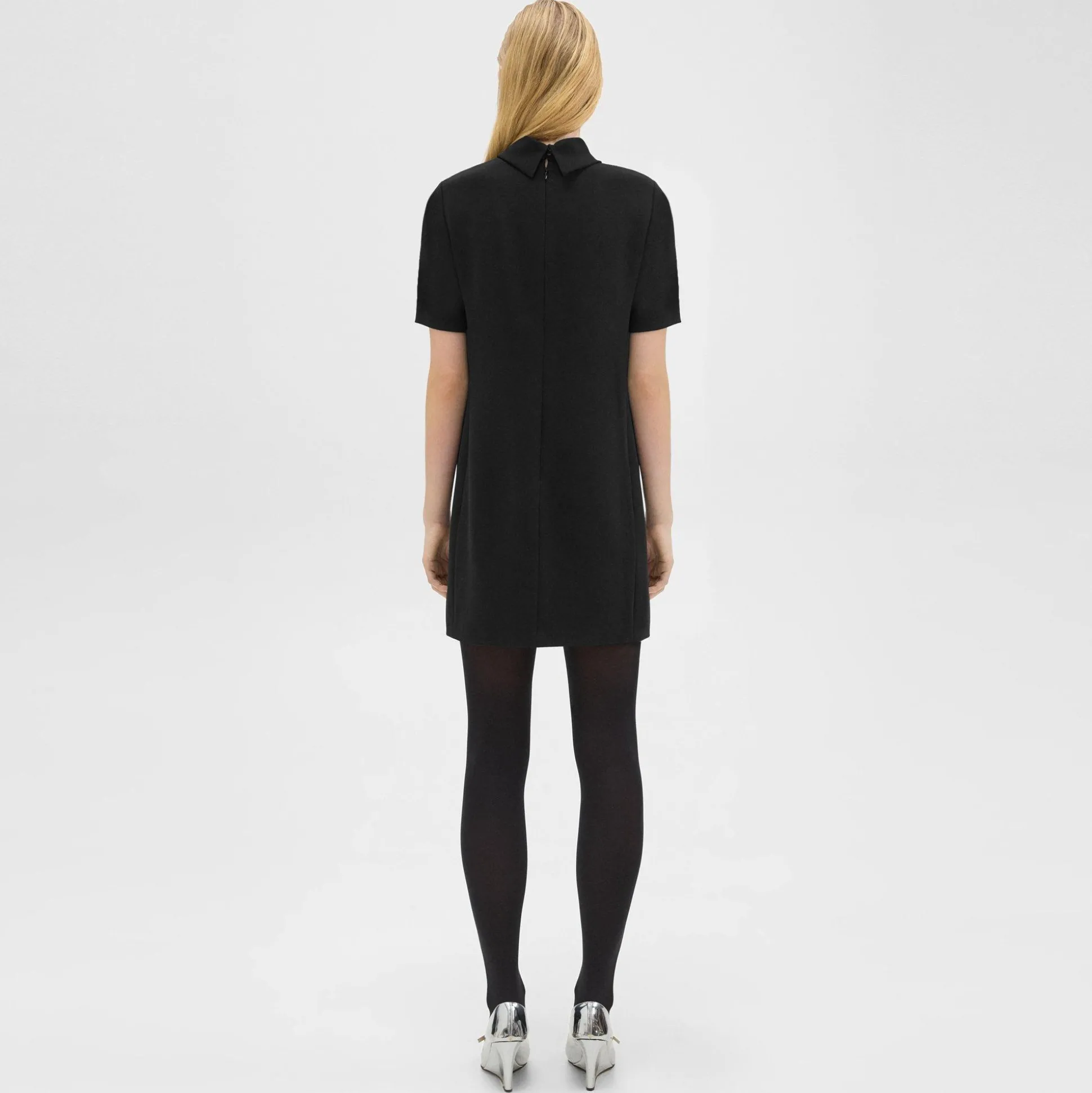 Theory Mini Roll Neck Dress In Admiral Crepe-Women Dresses