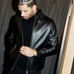 Theory Morvek Zip Jacket In Leather-Men Outerwear|Blazers + Jackets