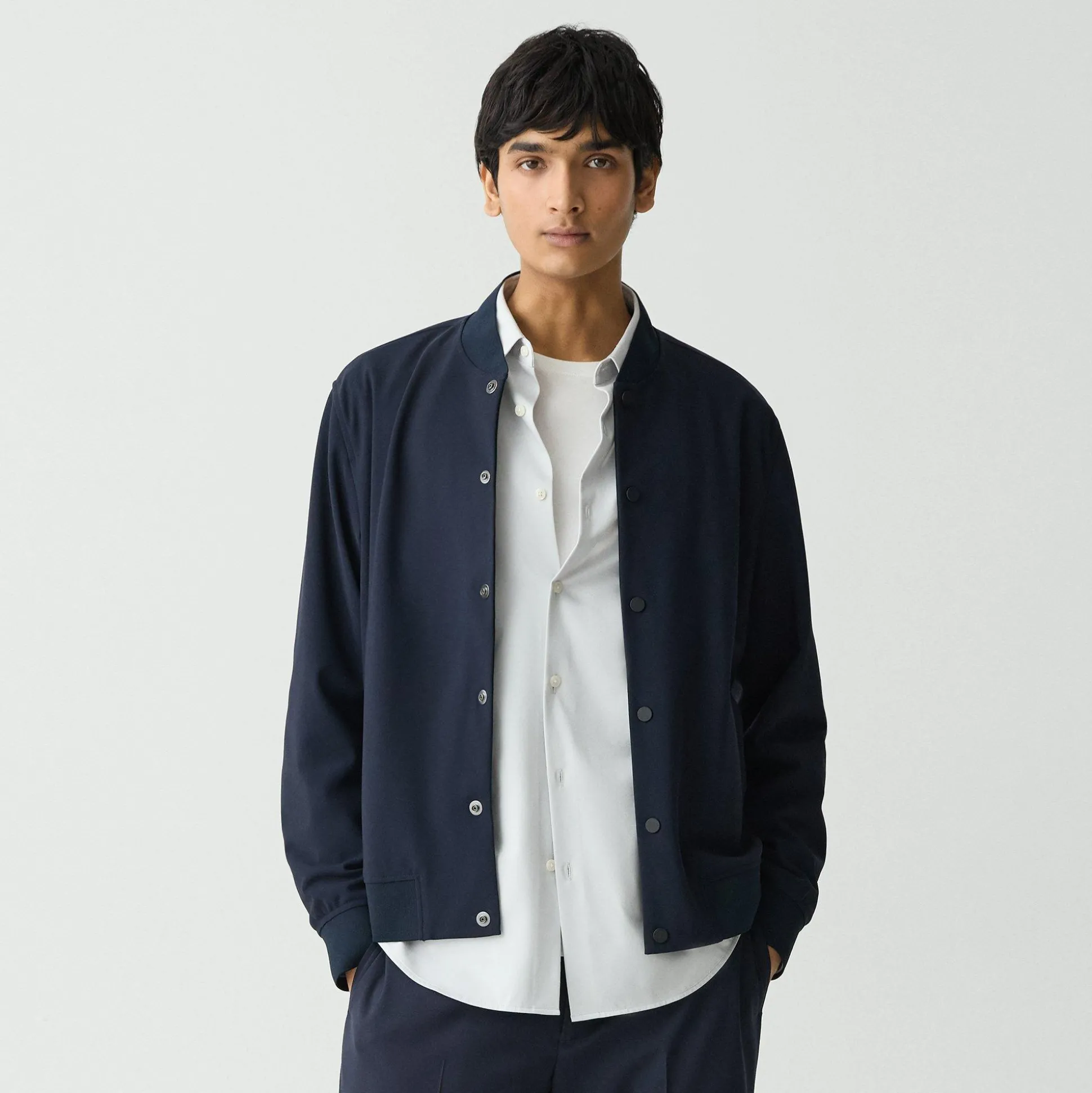 Theory Murphy Bomber Jacket In Precision Ponte-Men Outerwear