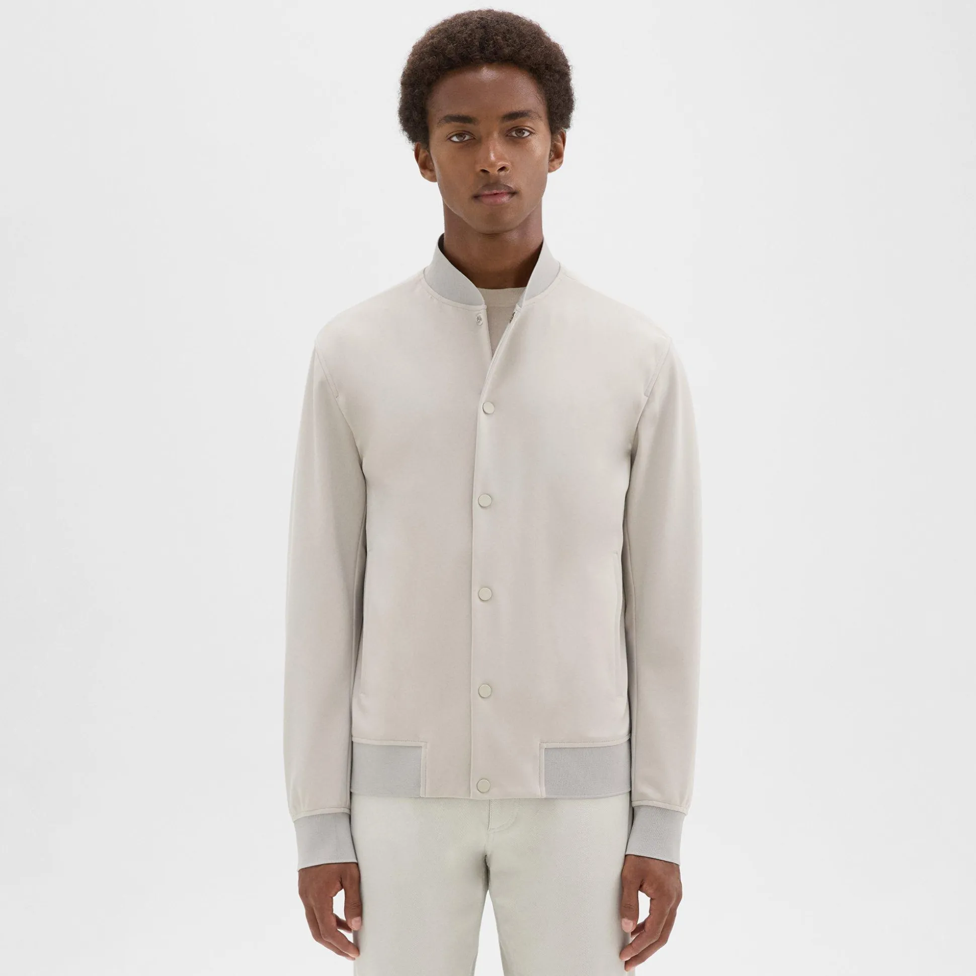 Theory Murphy Bomber Jacket In Precision Ponte-Men Outerwear