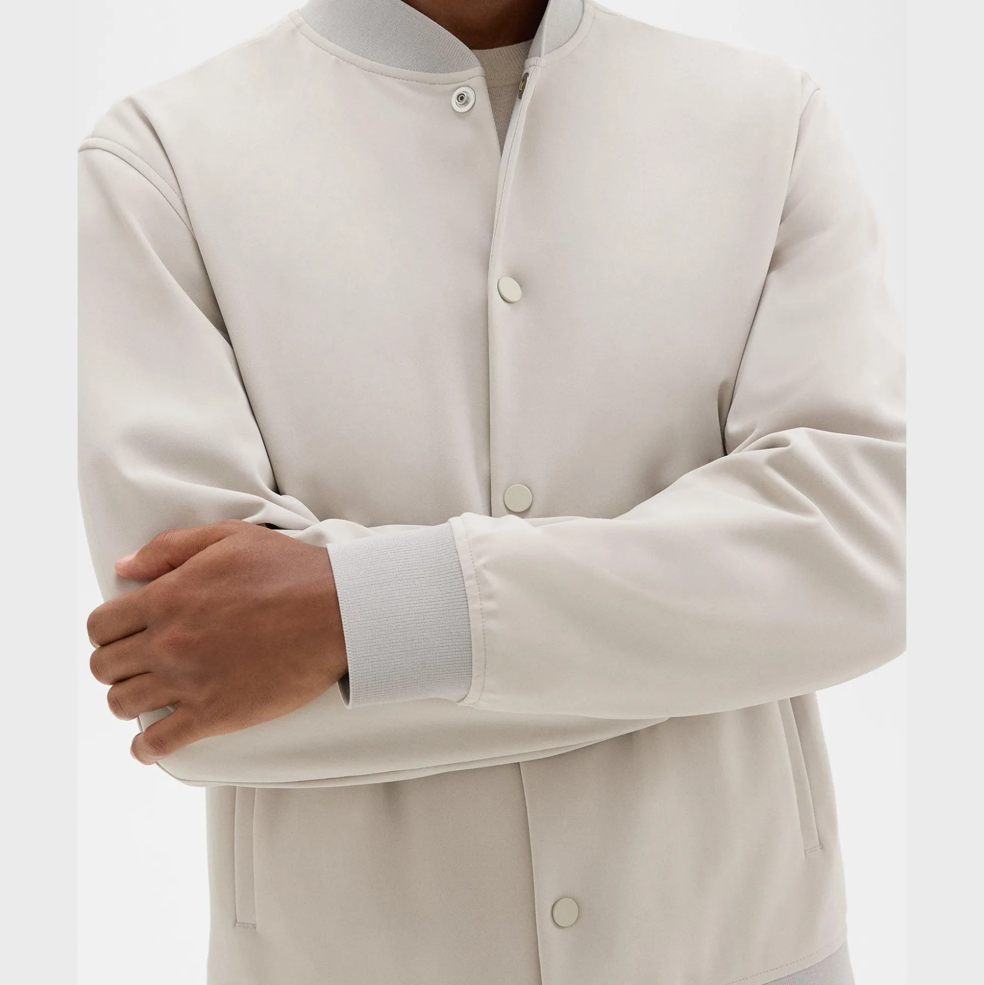 Theory Murphy Bomber Jacket In Precision Ponte-Men Outerwear