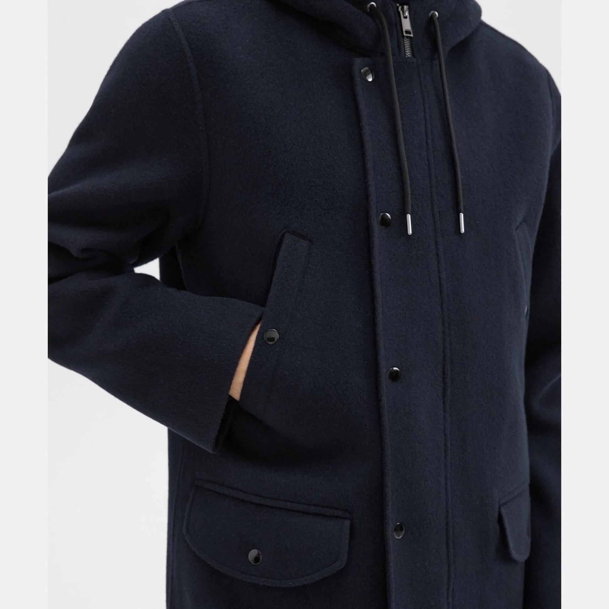 Theory Nev Parka In Double-Face Wool-Cashmere-Men Outerwear