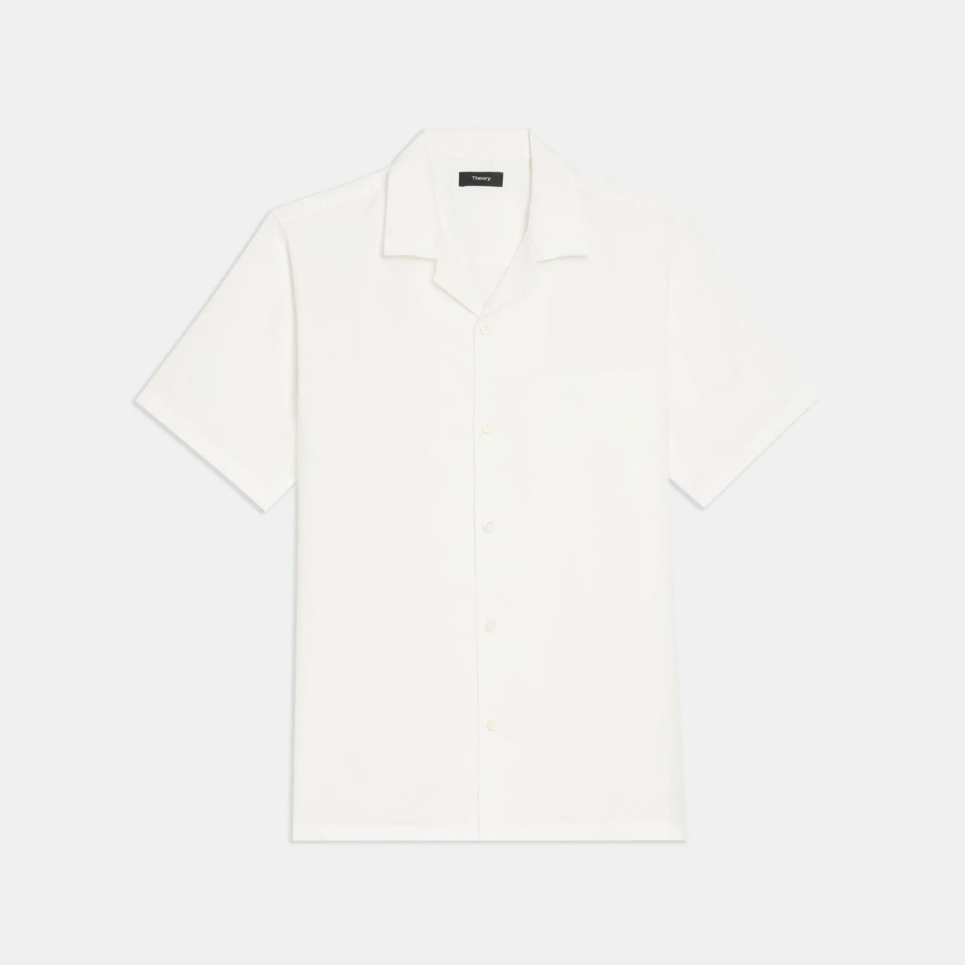 Theory Noll Short-Sleeve Shirt In Relaxed Linen-Men Shirts