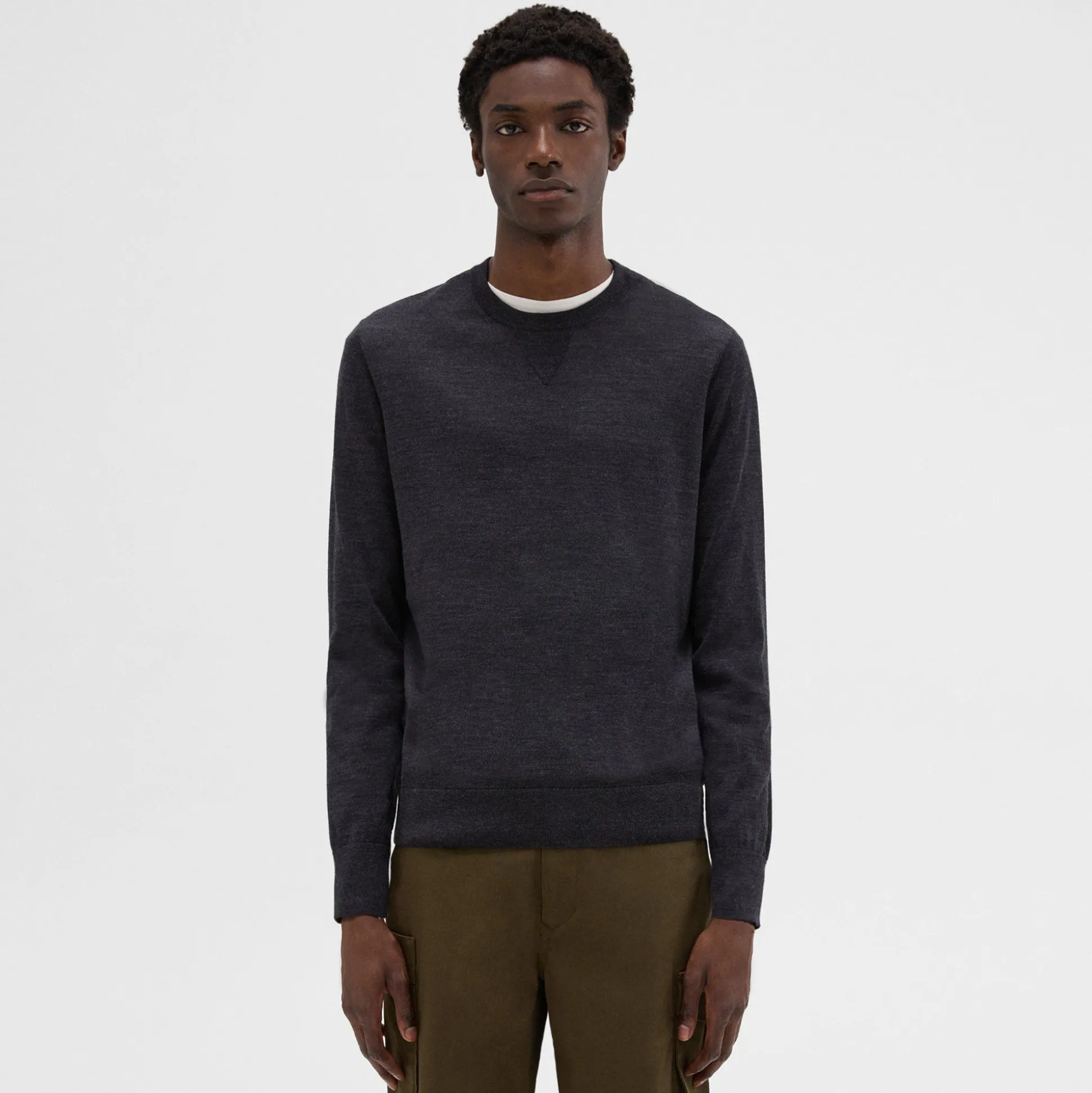 Theory Nylon-Wool Combo Sweater-Men Sweaters + Cardigans
