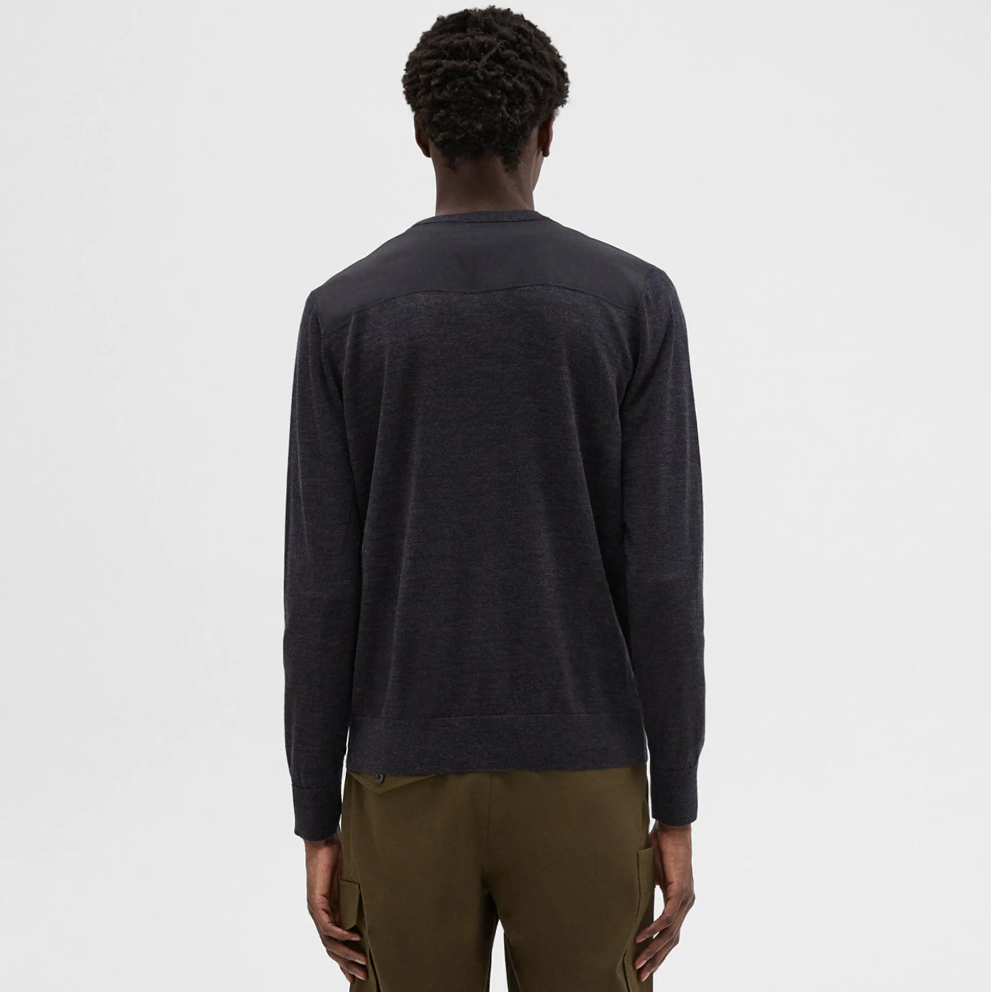 Theory Nylon-Wool Combo Sweater-Men Sweaters + Cardigans