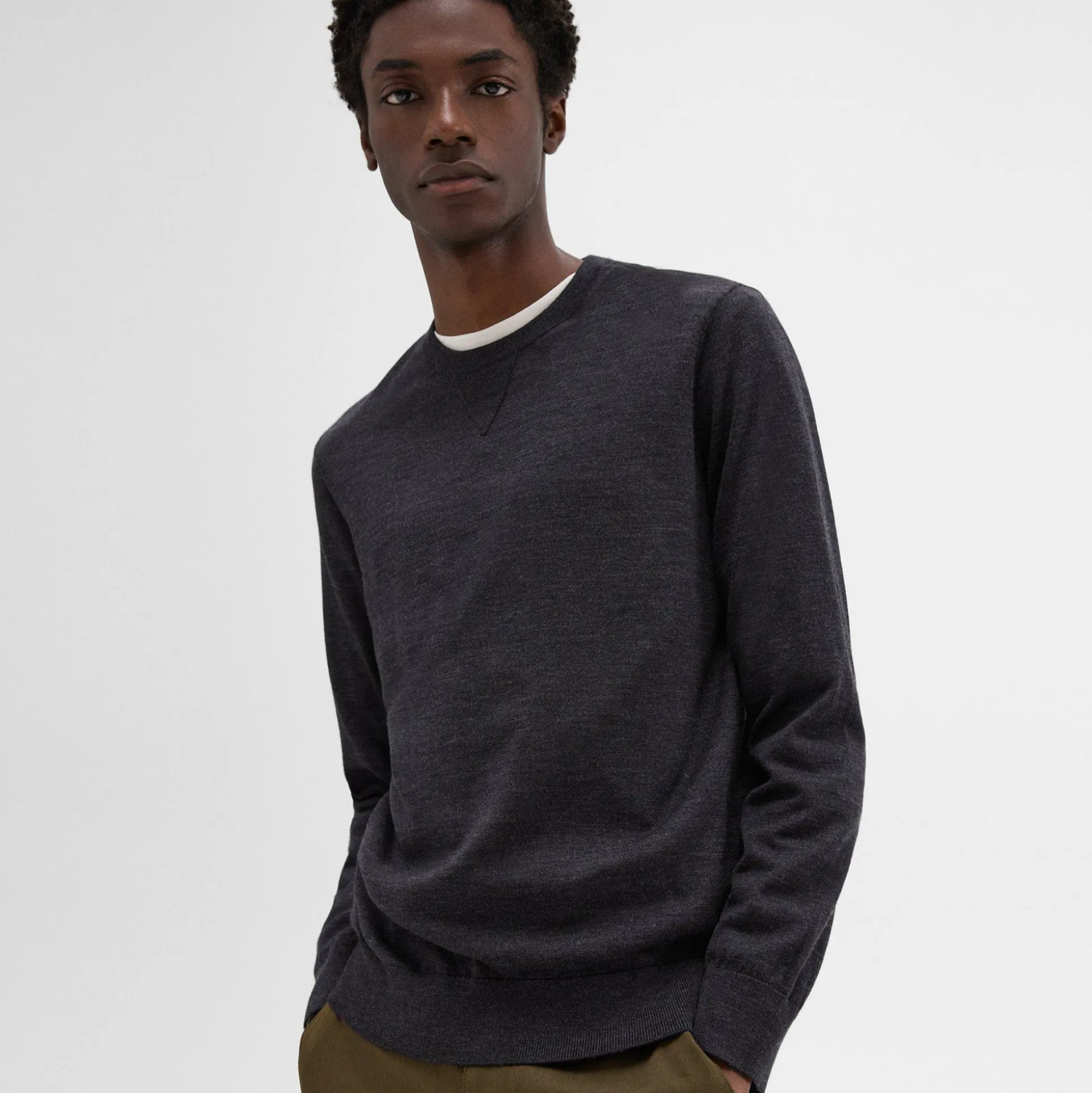 Theory Nylon-Wool Combo Sweater-Men Sweaters + Cardigans