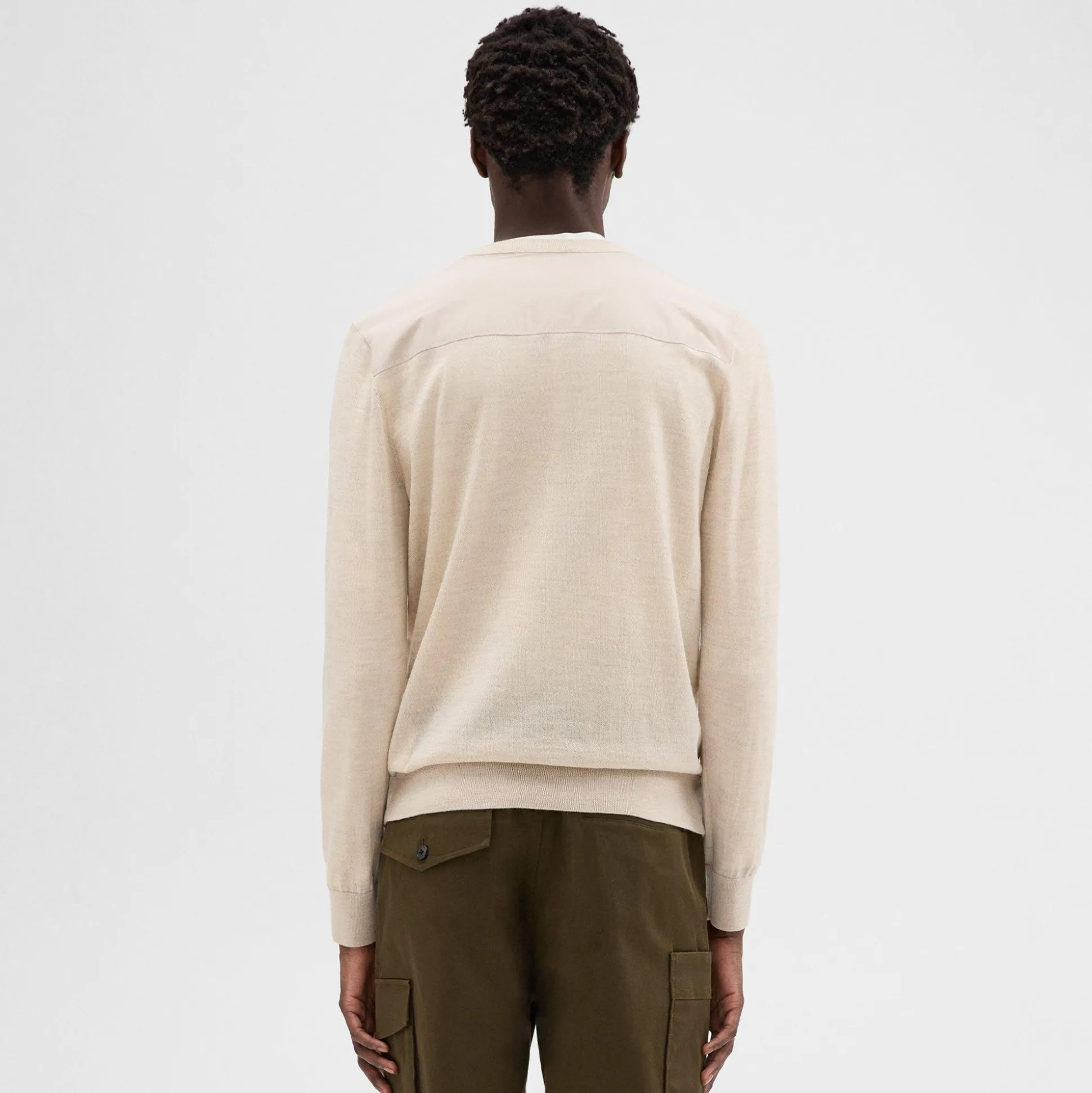 Theory Nylon-Wool Combo Sweater-Men Sweaters + Cardigans