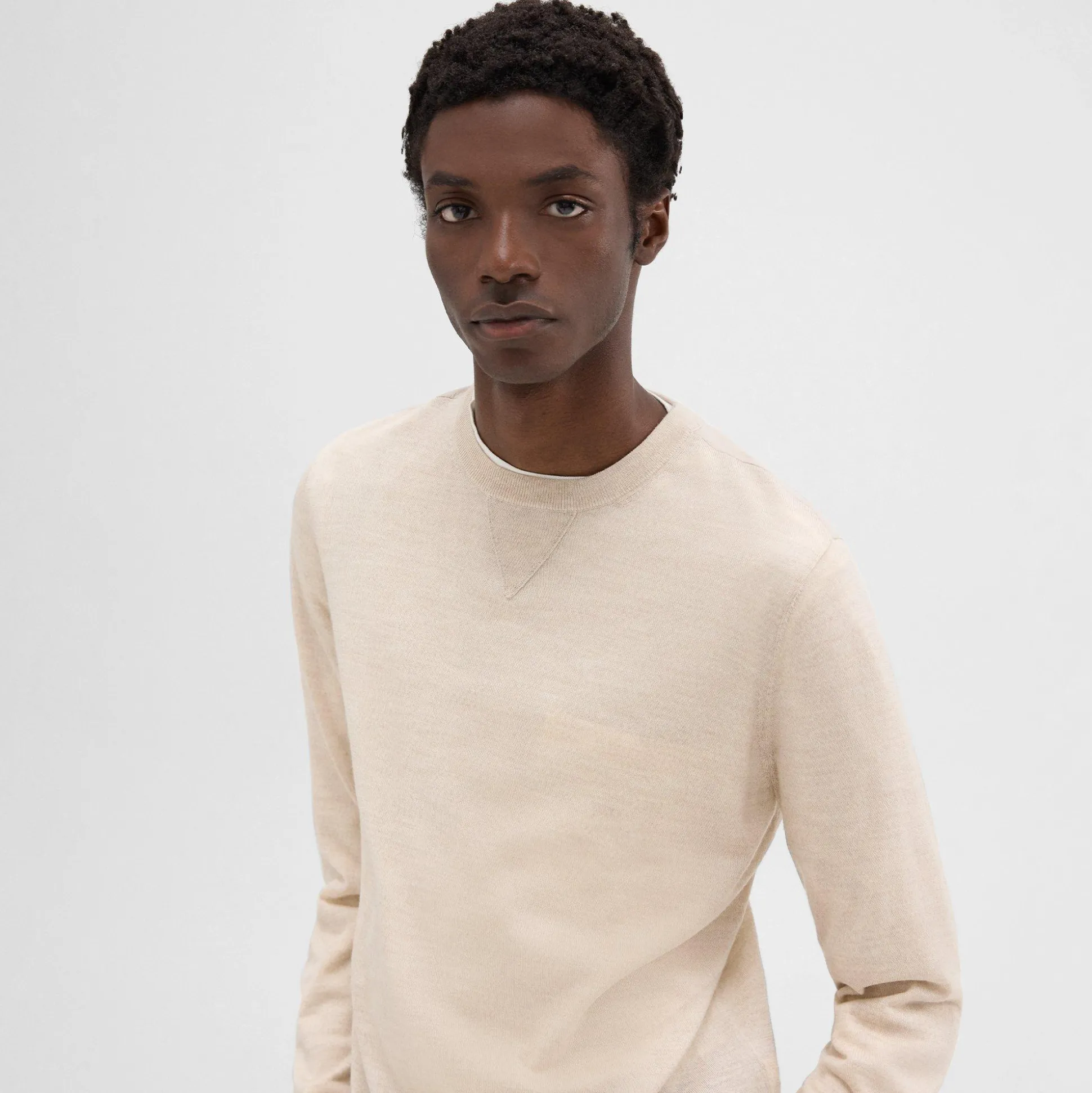 Theory Nylon-Wool Combo Sweater-Men Sweaters + Cardigans