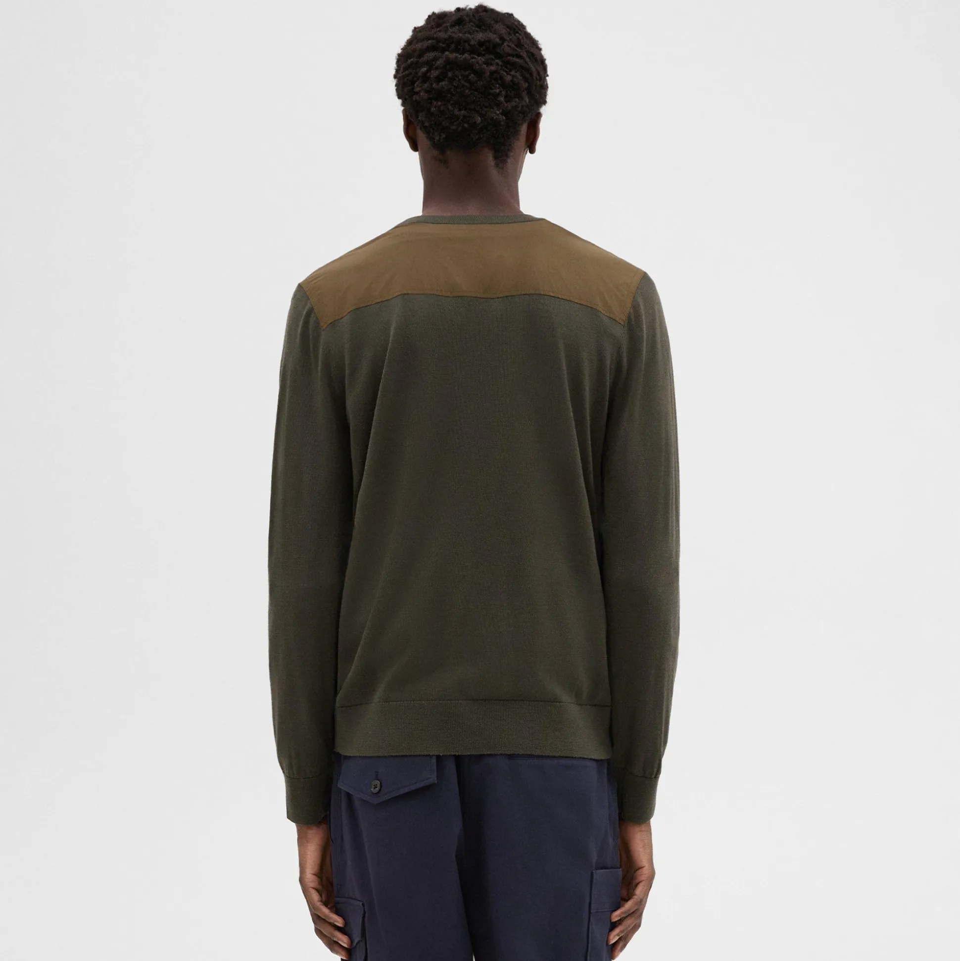 Theory Nylon-Wool Combo Sweater-Men Sweaters + Cardigans