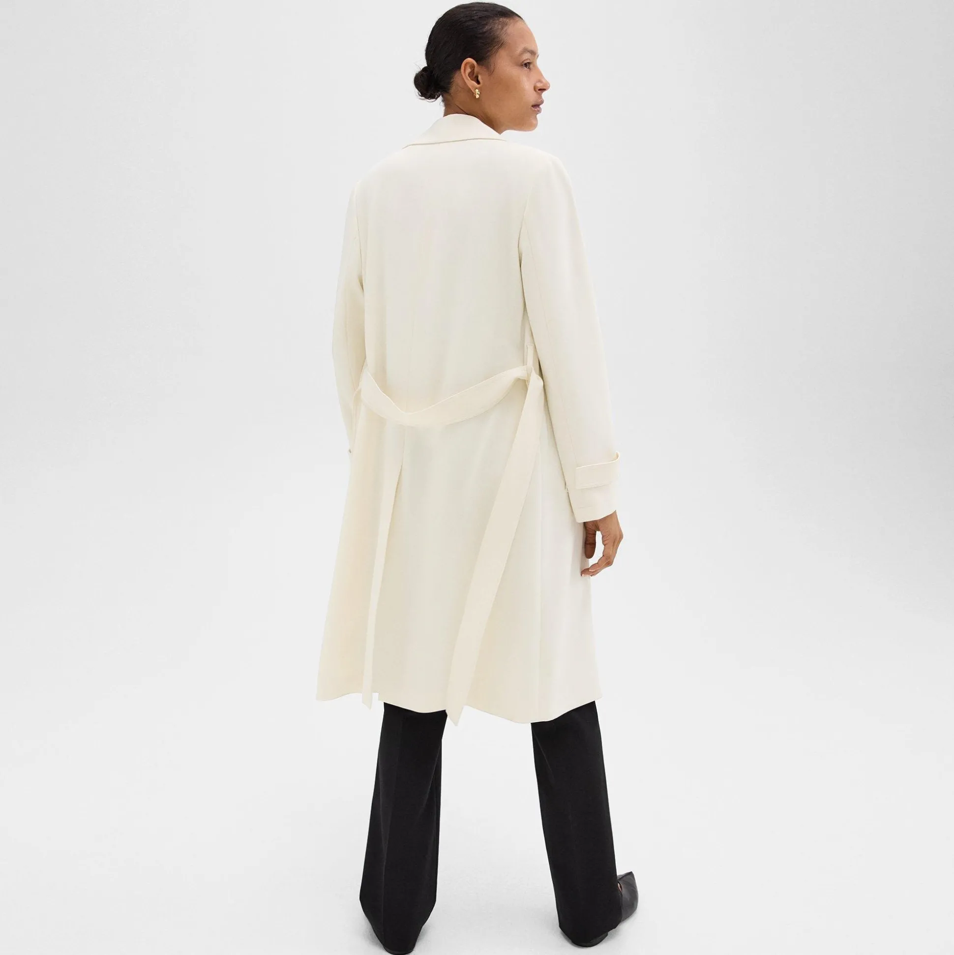 Theory Oaklane Trench Coat In Admiral Crepe-Women Outerwear