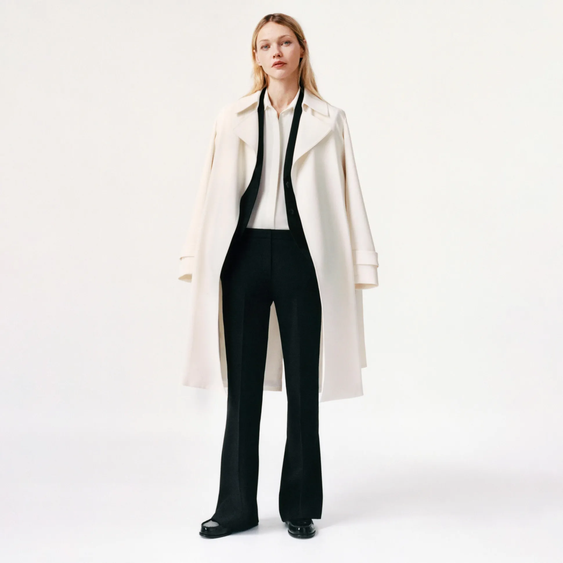 Theory Oaklane Trench Coat In Admiral Crepe-Women Outerwear
