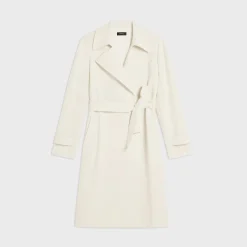 Theory Oaklane Trench Coat In Admiral Crepe-Women Outerwear