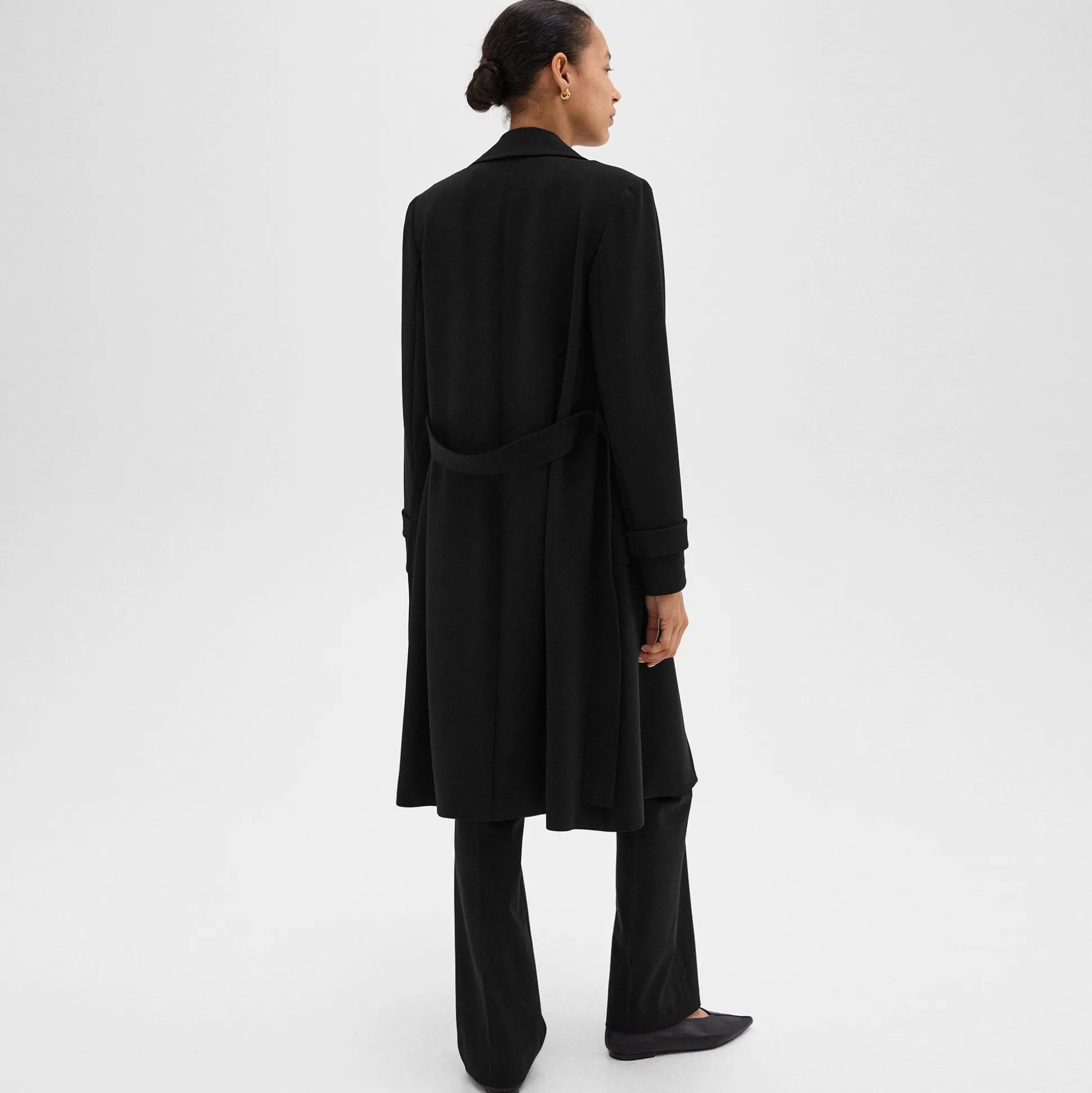 Theory Oaklane Trench Coat In Admiral Crepe-Women Outerwear