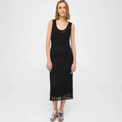Theory Open Stitch Midi Dress In Cotton-Blend-Women Dresses