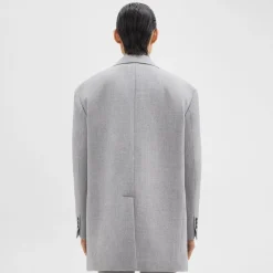 Theory Oversized Blazer In Double-Face Wool Flannel-Women Outerwear