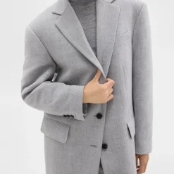 Theory Oversized Blazer In Double-Face Wool Flannel-Women Outerwear